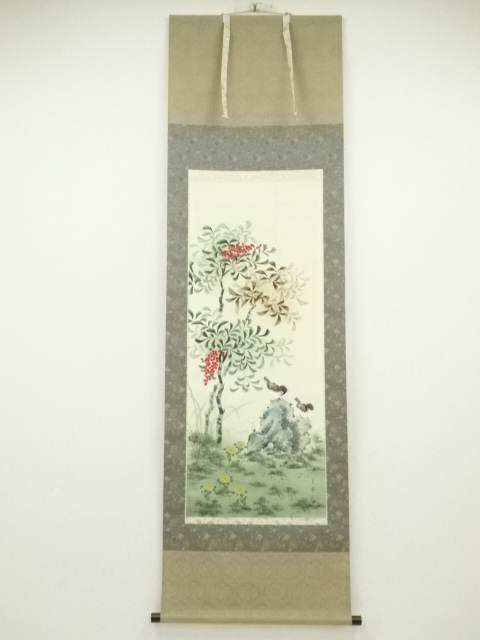 JAPANESE HANGING SCROLL / HAND PAINTED / HEAVENLY BAMBOO